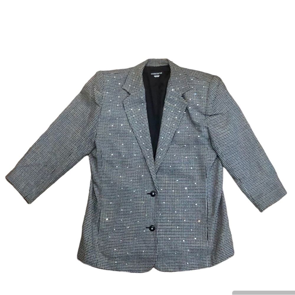 Criscione houndstooth rhinestone blazer, Large